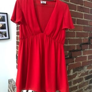 Show Me Your MuMu chiffon deep v babydoll dress